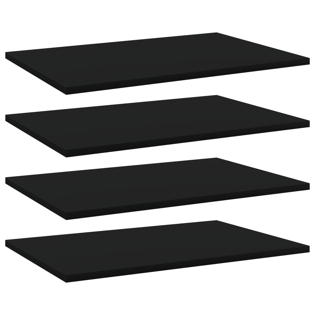 Image of vidaXL Bookshelf Boards 4 pcs Black 60x40x1.5 cm Engineered Wood