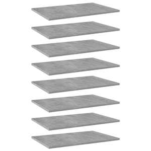 vidaXL riiuliplaadid 8 tk, betoonhall, 60x40x1,5 cm, puitlaastplaat