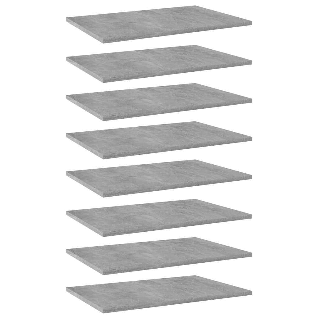 Photos - Display Cabinet / Bookcase VidaXL Bookshelf Boards 8 pcs Concrete Gray 23.6"x15.7"x0.6" Engineered Wood 