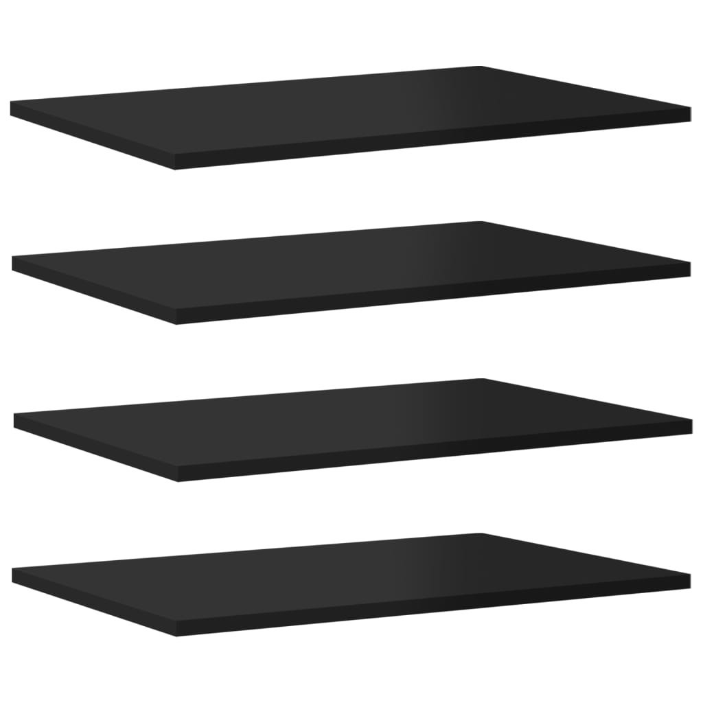 

vidaXL Bookshelf Boards 4 pcs High Gloss Black 23.6"x15.7"x0.6" Engineered Wood