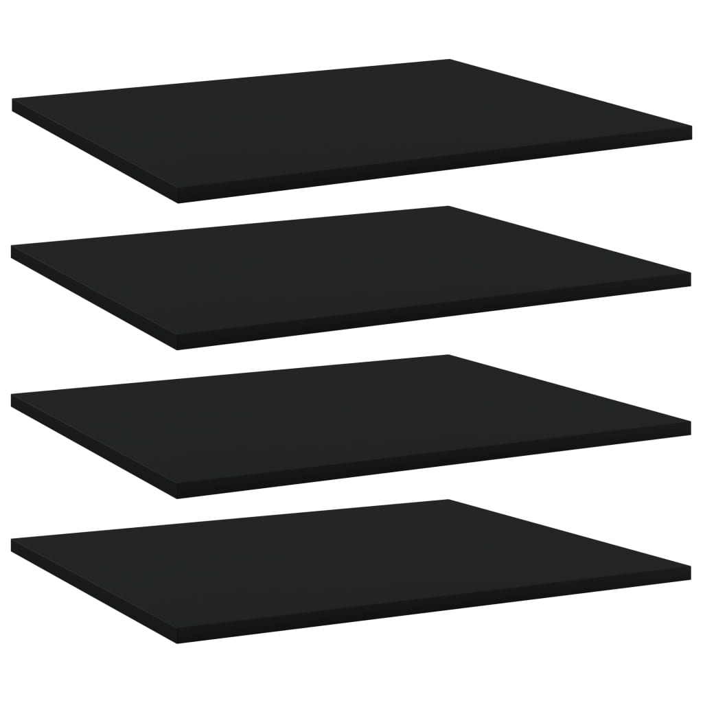 

vidaXL Bookshelf Boards 4 pcs Black 23.6"x19.7"x0.6" Engineered Wood