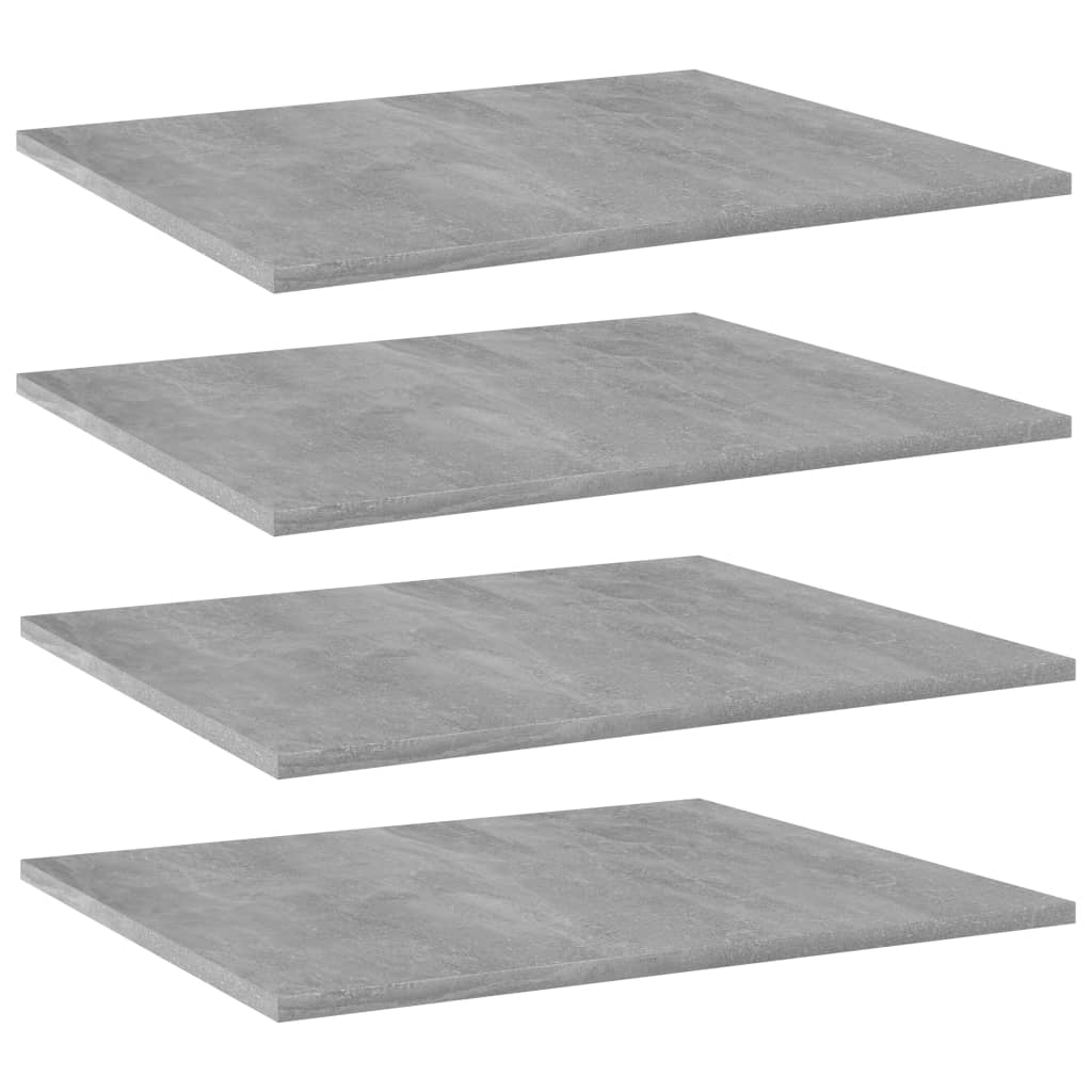Image of vidaXL Bookshelf Boards 4 pcs Concrete Grey 60x50x1.5 cm Engineered Wood