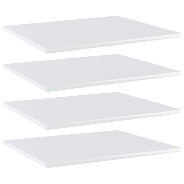 vidaXL riiuliplaadid 4 tk, k&otilde;rgl&auml;ikega valge, 60x50x1,5 cm, tehispuit