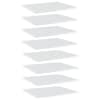 vidaXL riiuliplaadid 8 tk, valge, 60x50x1,5 cm, puitlaastplaat