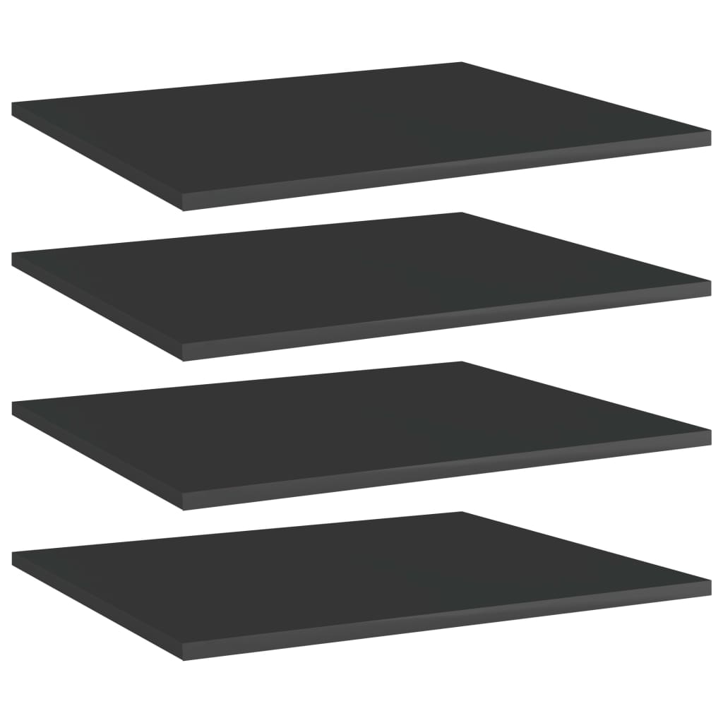 

vidaXL Bookshelf Boards 4 pcs High Gloss Black 23.6"x19.7"x0.6" Engineered Wood