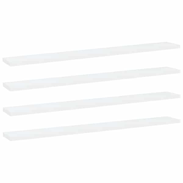 vidaXL riiuliplaadid 4 tk, valge, 80x10x1,5 cm, puitlaastplaat