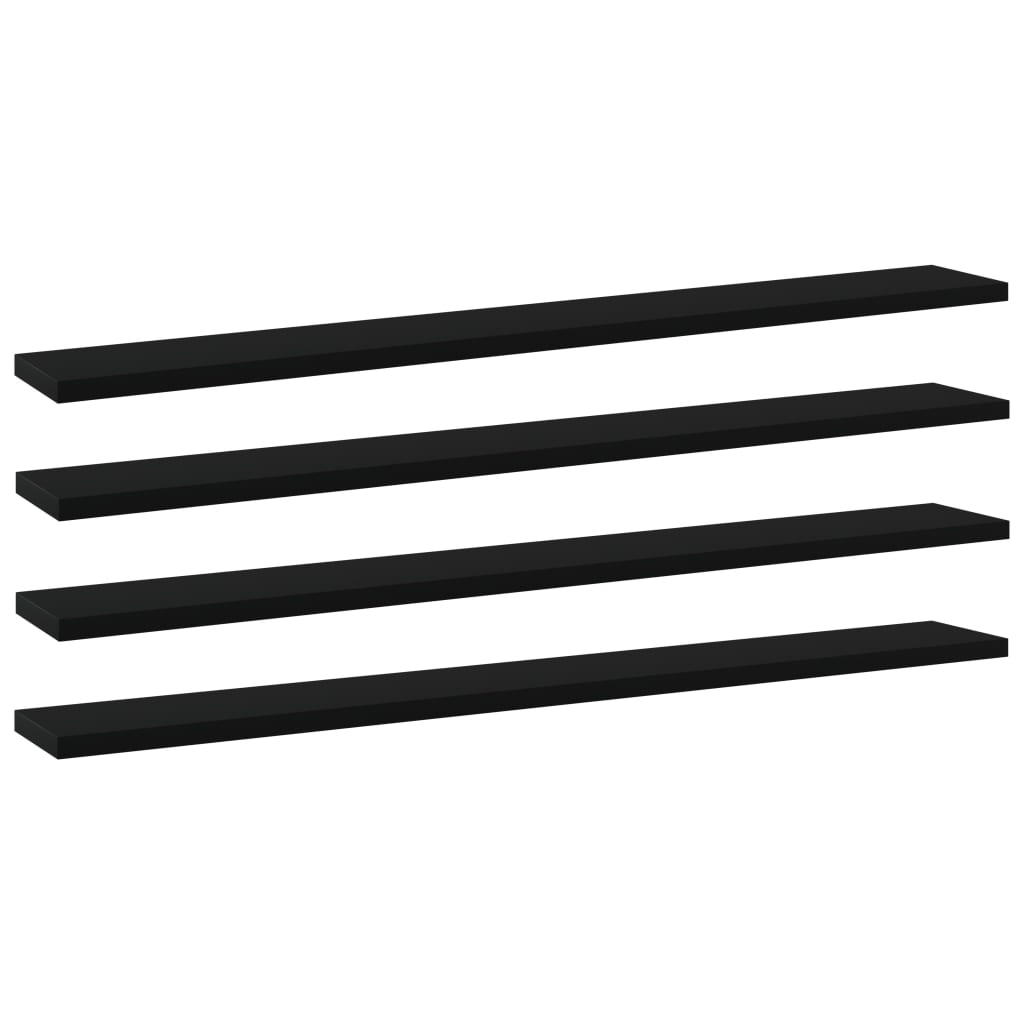 

vidaXL Bookshelf Boards 4 pcs Black 31.5"x3.9"x0.6" Engineered Wood