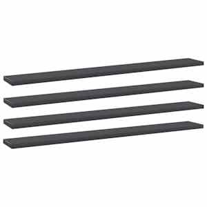 Přídavné police 4 ks šedé 80 x 10 x 1,5 cm dřevotříska - obrázek 1