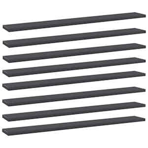 vidaXL riiuliplaadid 8 tk, hall, 80x10x1,5 cm, puitlaastplaat