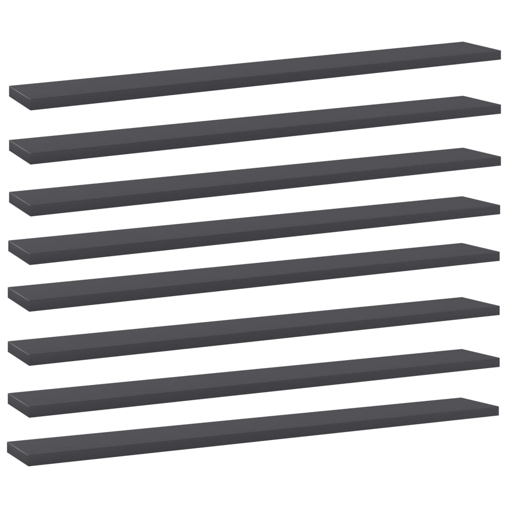 

vidaXL Bookshelf Boards 8 pcs Gray 31.5"x3.9"x0.6" Engineered Wood