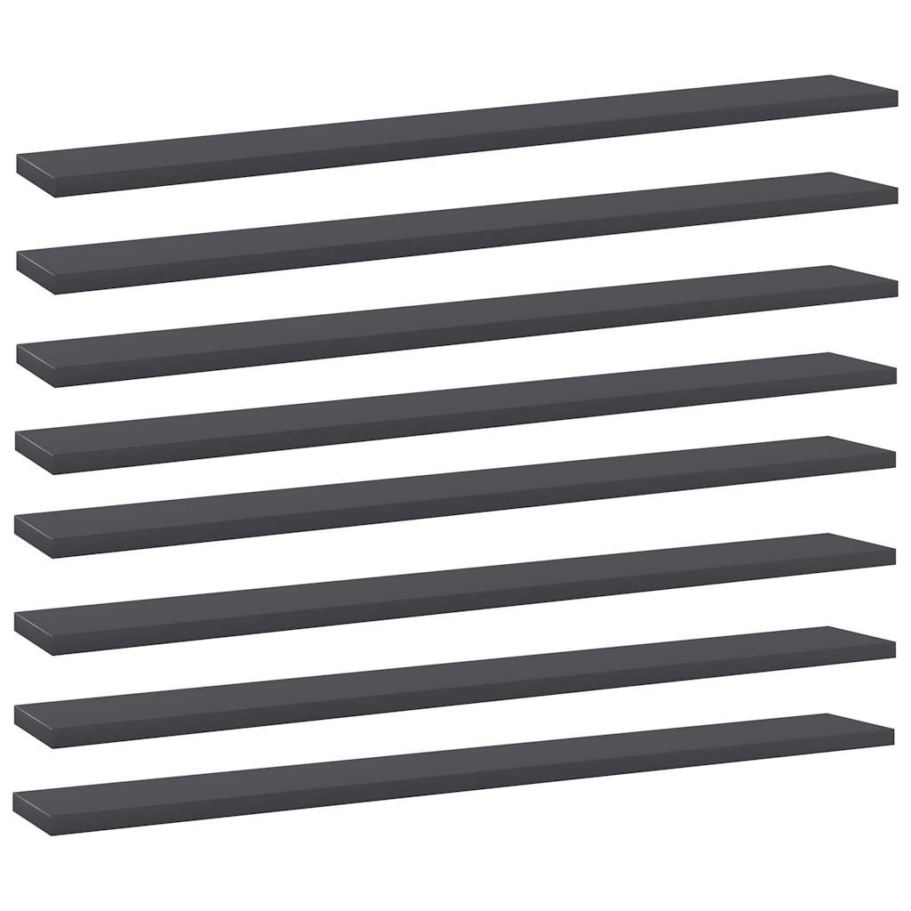 vidaXL P�ki na ksi��ki, 8 szt., szare, 80x10x1,5 cm