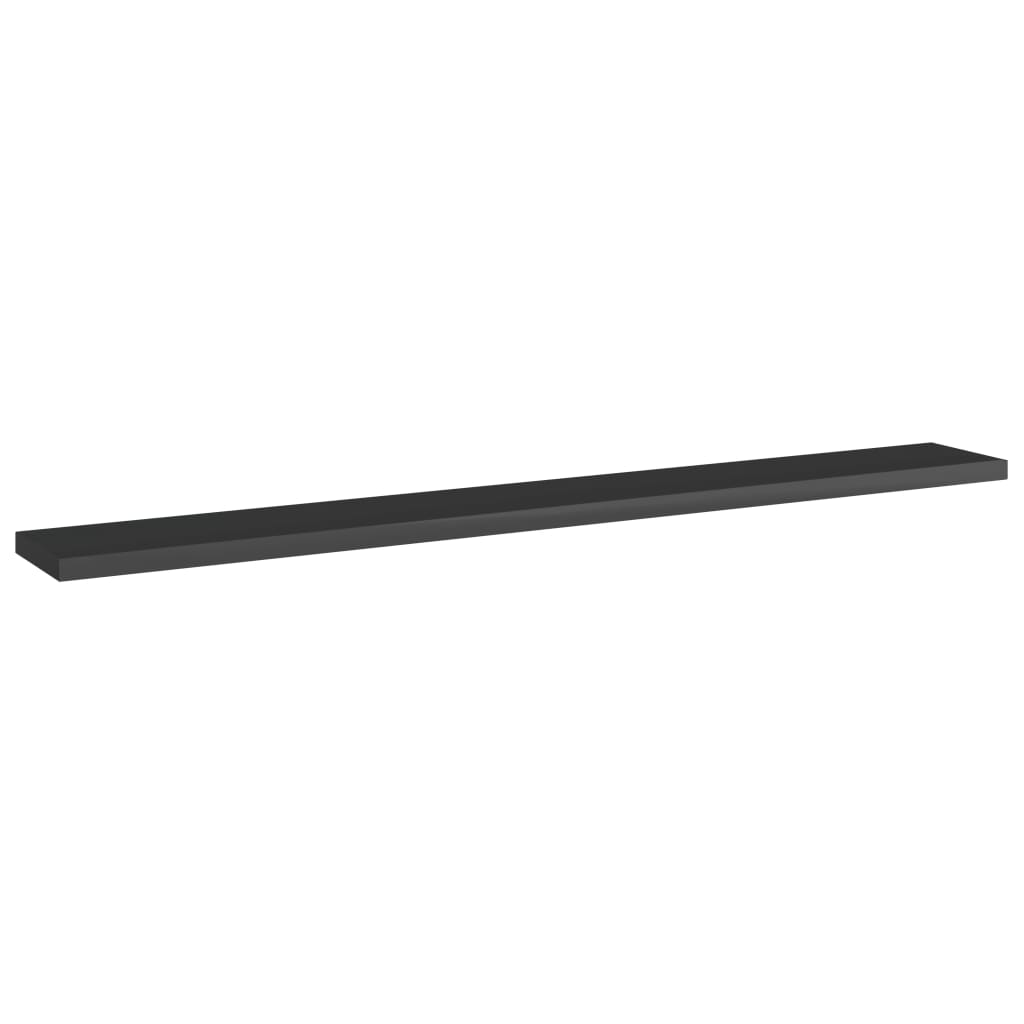 

vidaXL Wandschappen 8 st 80x10x1,5 cm spaanplaat hoogglans zwart