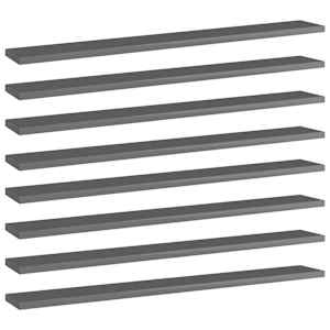 vidaXL riiuliplaadid 8 tk, hall, 80 x 10 x 1,5 cm, puitlaastplaat