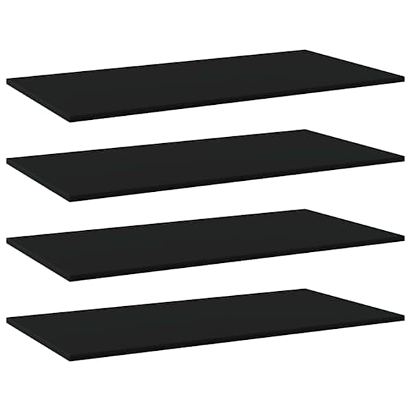 vidaXL riiuliplaadid 4 tk, must, 80x20x1,5 cm, puitlaastplaat