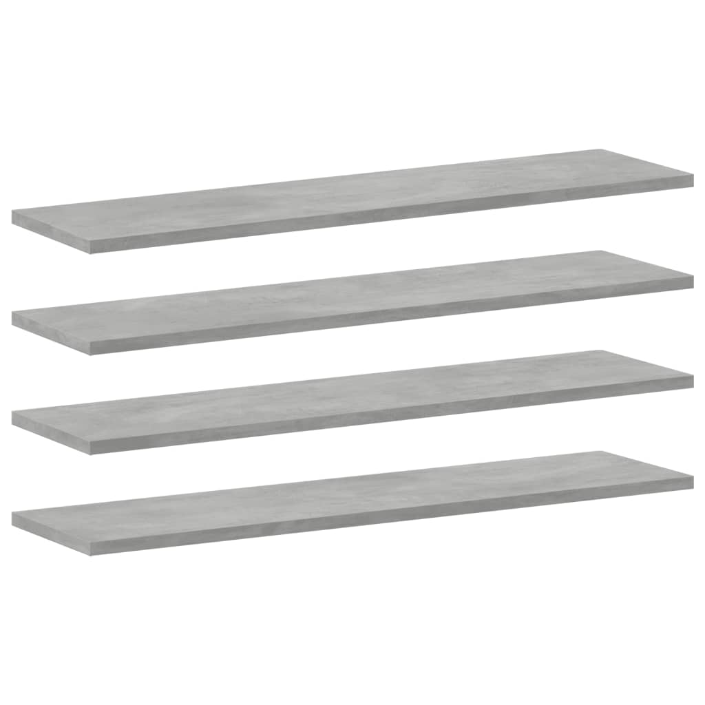 

vidaXL Bookshelf Boards 4 pcs Concrete Gray 31.5"x7.9"x0.6" Engineered Wood