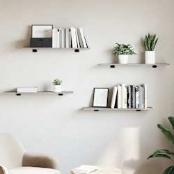 vidaXL Panneaux de biblioth&egrave;que 4 pcs Gris b&eacute;ton 80x20x1,5cm Agglom&eacute;r&eacute;