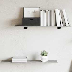 Dodatne police za omaro 4 kosi betonsko sive 80x20x1,5 cm