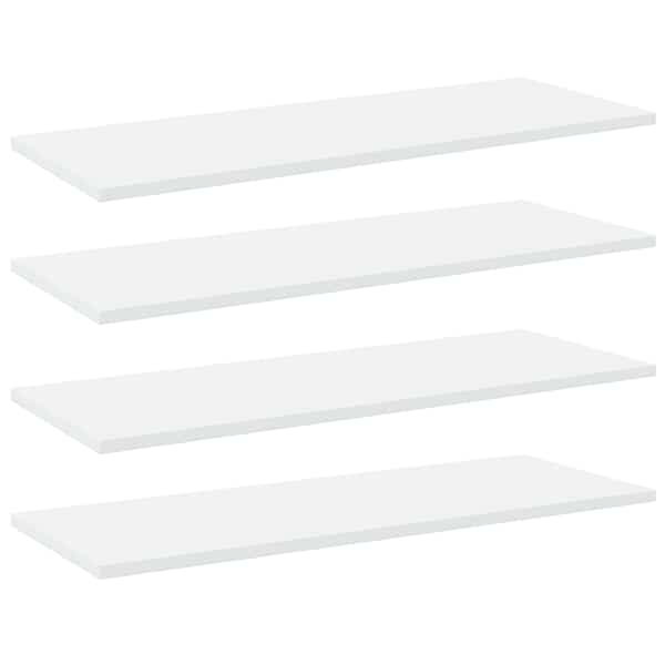 vidaXL riiuliplaadid 4 tk, valge, 80x30x1,5 cm, puitlaastplaat