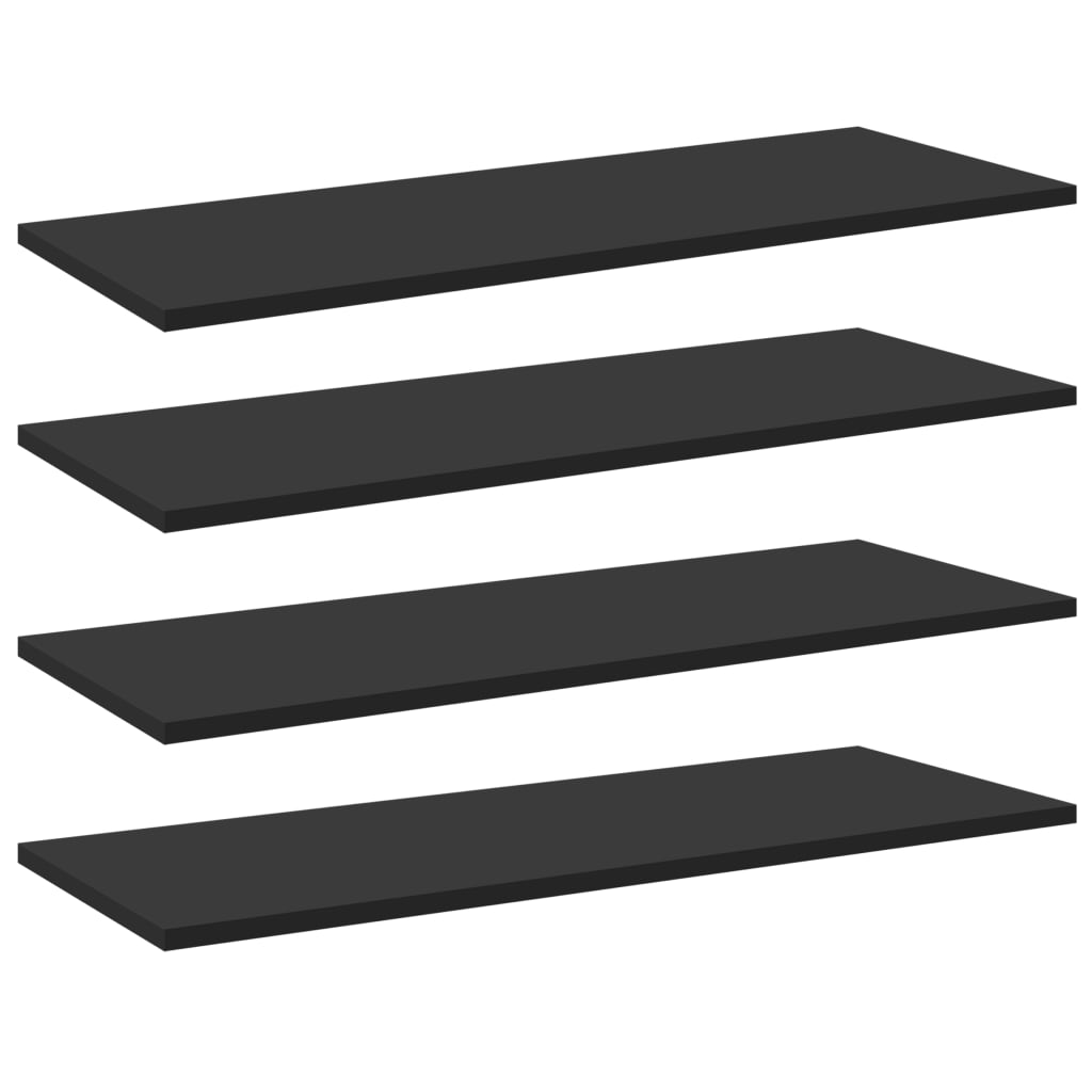 

vidaXL Bookshelf Boards 4 pcs Black 31.5"x11.8"x0.6" Engineered Wood