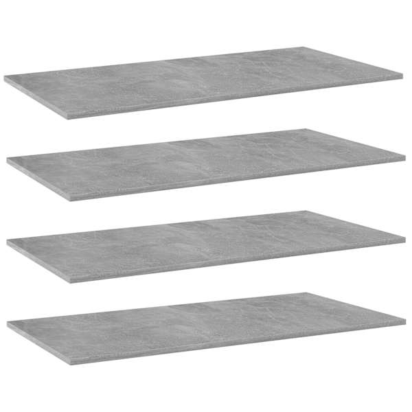 vidaXL riiuliplaadid 4 tk, betoonhall, 80x30x1,5 cm, tehispuit
