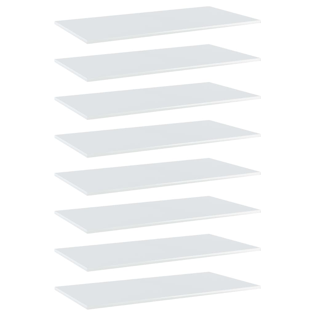 

vidaXL Bookshelf Boards 8 pcs High Gloss White 31.5"x11.8"x0.6" Engineered Wood