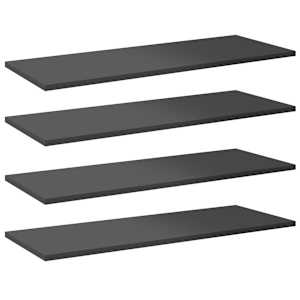 Přídavné police 4 ks šedé vysoký lesk 80x30x1,5 cm dřevotříska - obrázek 2