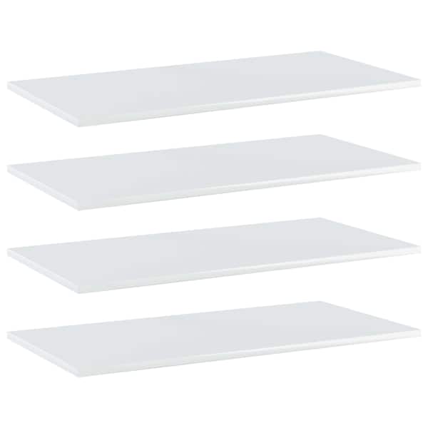 vidaXL riiuliplaadid 4 tk, k&otilde;rgl&auml;ikega valge, 80x40x1,5 cm, tehispuit