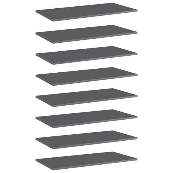 vidaXL riiuliplaadid 8 tk, hall, 80 x 40 x 1,5 cm, puitlaastplaat