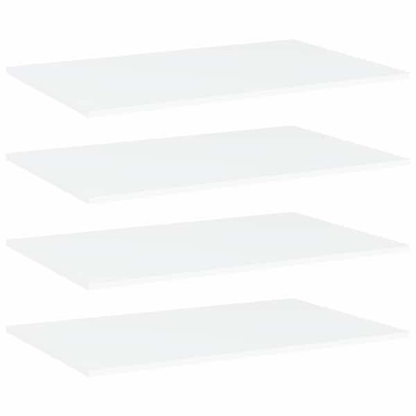 vidaXL riiuliplaadid 4 tk, valge, 80 x 50 x 1,5 cm, tehispuit