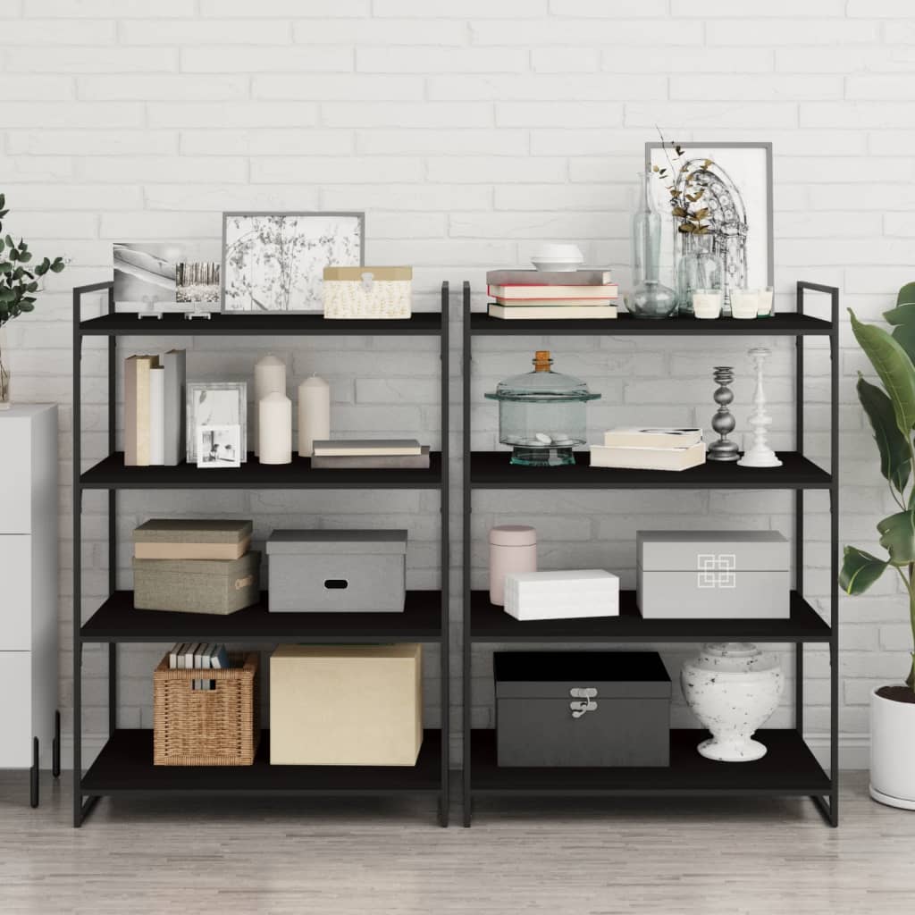 

vidaXL Wandschappen 8 st 80x50x1,5 cm spaanplaat zwart