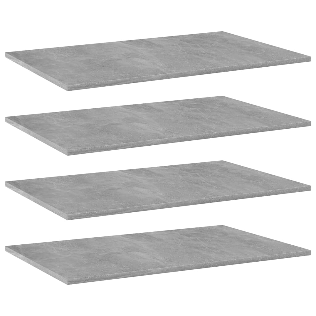 Image of vidaXL Bookshelf Boards 4 pcs Concrete Grey 80x50x1.5 cm Engineered Wood