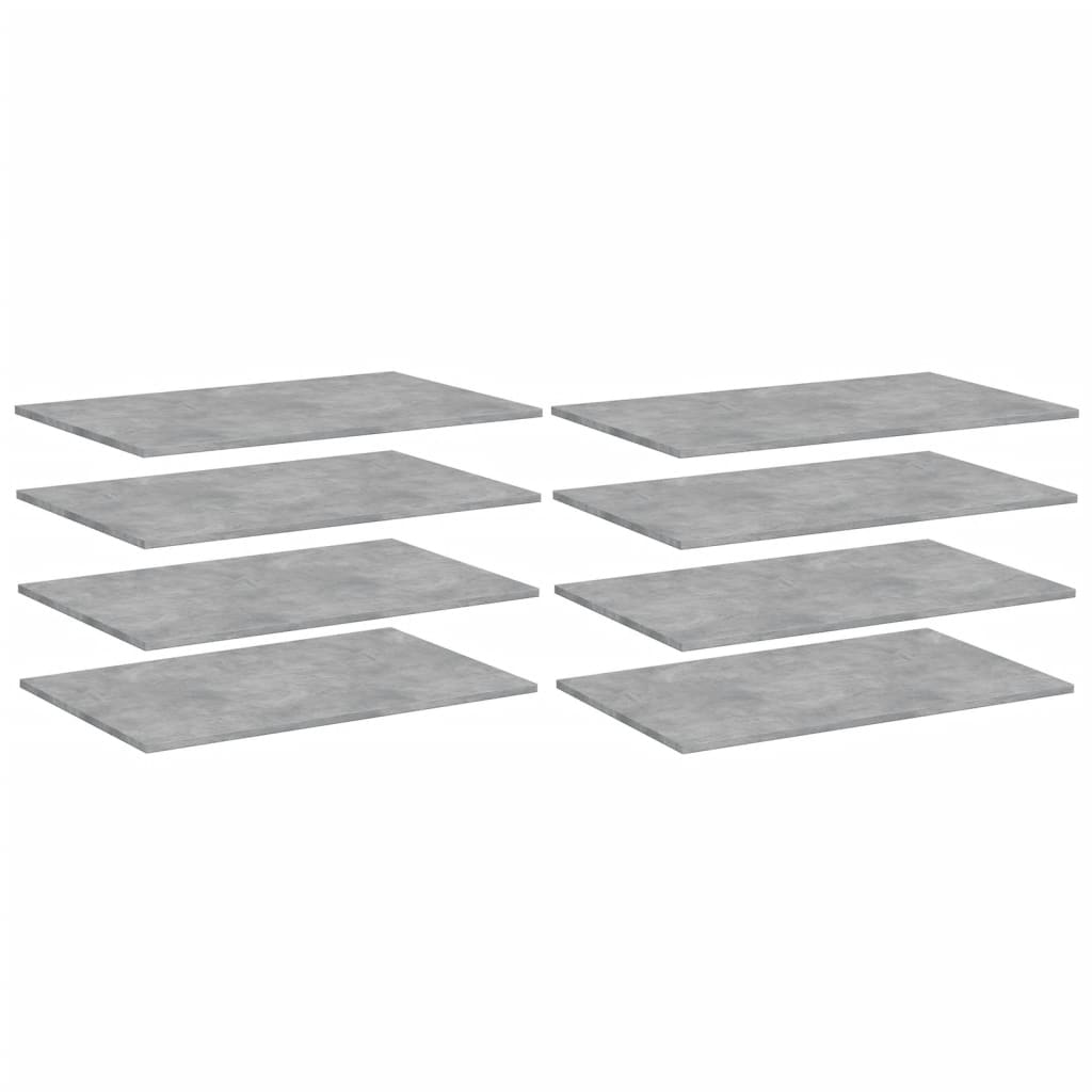 Thumbnail - vidaXL Bücherregal-Bretter 8 Stk. Betongrau 80x50x1,5 cm Holzwerkstoff