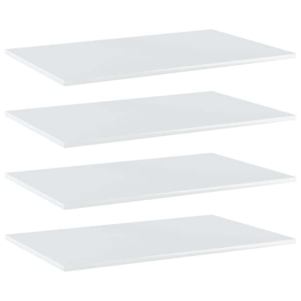 vidaXL riiuliplaadid 4 tk, k&otilde;rgl&auml;ikega valge, 80x50x1,5 cm, tehispuit