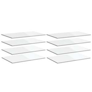 vidaXL riiuliplaadid 8 tk, k&otilde;rgl&auml;ikega valge, 80x50x1,5 cm, tehispuit
