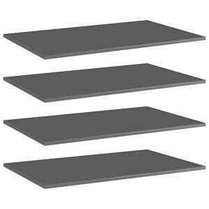 Přídavné police 4 ks šedé vysoký lesk 80x50x1,5 cm dřevotříska - obrázek 1