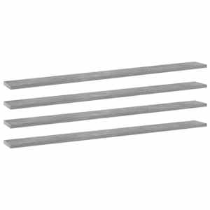 Dodatne police za omaro 4 kosi betonsko sive 100x10x1,5 cm