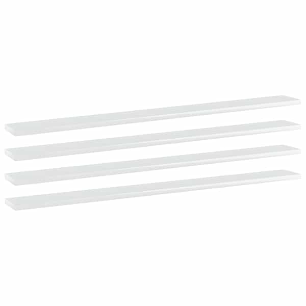 vidaXL riiuliplaadid 4 tk, k&otilde;rgl&auml;ikega valge, 100x10x1,5 cm, tehispuit
