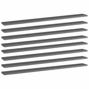 Přídavné police 8 ks šedé vysoký lesk 100x10x1,5 cm dřevotříska - obrázek 1
