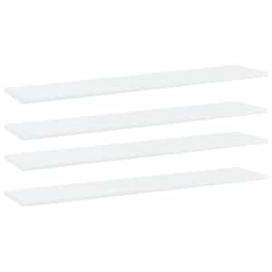 vidaXL riiuliplaadid 4 tk, valge, 100x20x1,5 cm, tehispuit
