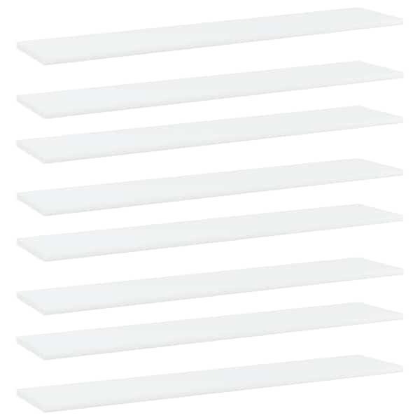 vidaXL riiuliplaadid 8 tk, valge, 100x20x1,5 cm, puitlaastplaat