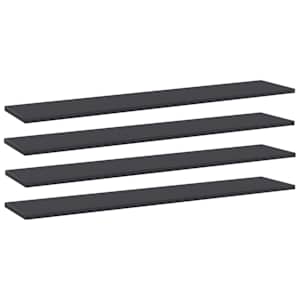 Přídavné police 4 ks šedé 100 x 20 x 1,5 cm dřevotříska - obrázek 1