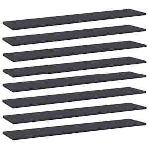 Přídavné police 8 ks šedé 100 x 20 x 1,5 cm dřevotříska - obrázek 1