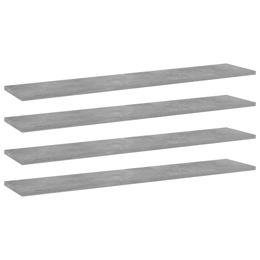 

vidaXL Bookshelf Boards 4 pcs Concrete Gray 39.4"x7.9"x0.6" Engineered Wood