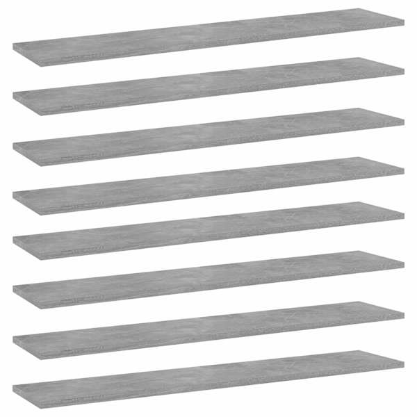 vidaXL riiuliplaadid 8 tk, betoonhall, 100x20x1,5 cm, puitlaastplaat