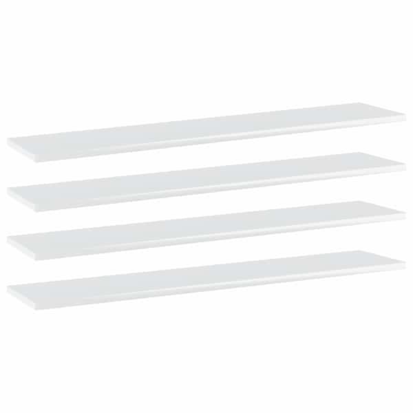 vidaXL riiuliplaadid 4 tk, k&otilde;rgl&auml;ikega valge, 100x20x1,5 cm, tehispuit