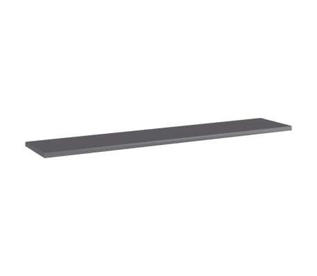 vidaXL Ράφια Βιβλιοθήκης 8 τεμ. Γυαλ. Γκρι 100x20x1,5 εκ. Μοριοσανίδα