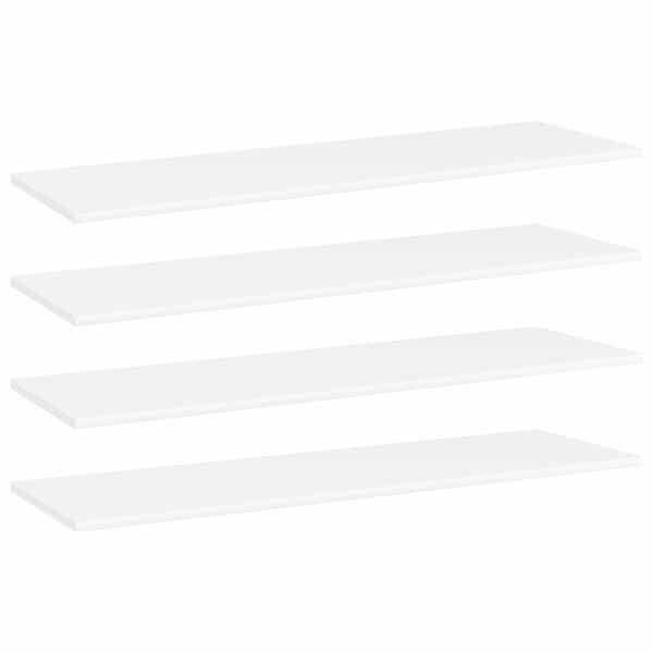 vidaXL riiuliplaadid 4 tk, valge, 100x30x1,5 cm, puitlaastplaat