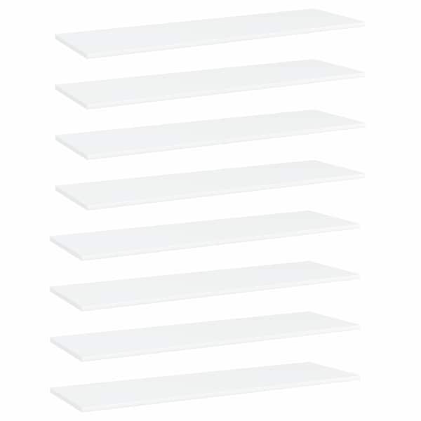 vidaXL riiuliplaadid 8 tk, valge, 100x30x1,5 cm, puitlaastplaat