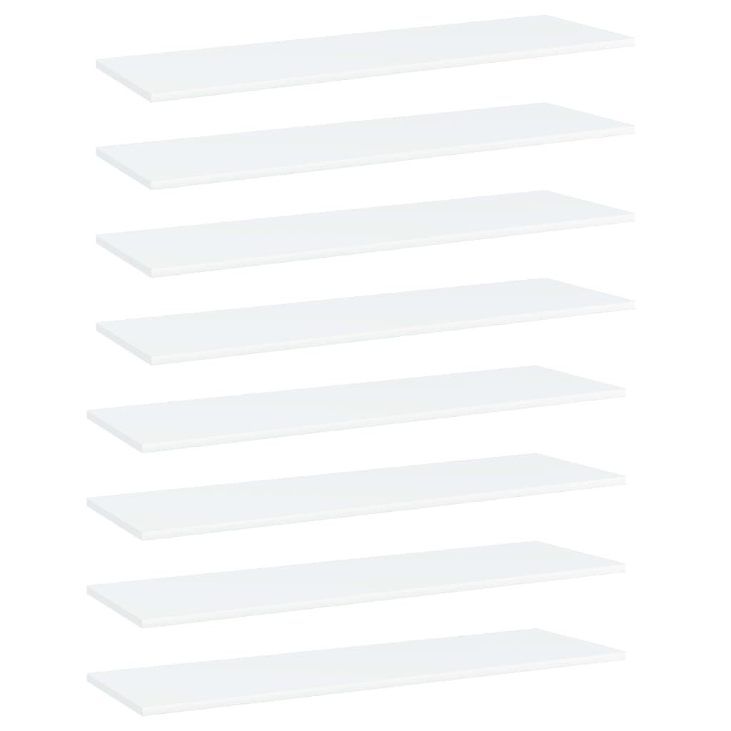 Image of vidaXL Bookshelf Boards 8 pcs White 100x30x1.5 cm Engineered Wood