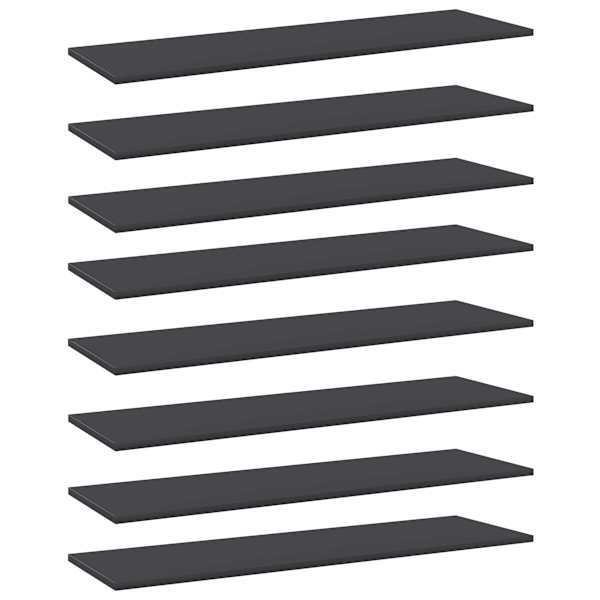 vidaXL riiuliplaadid 8 tk, hall, 100x30x1,5 cm, puitlaastplaat